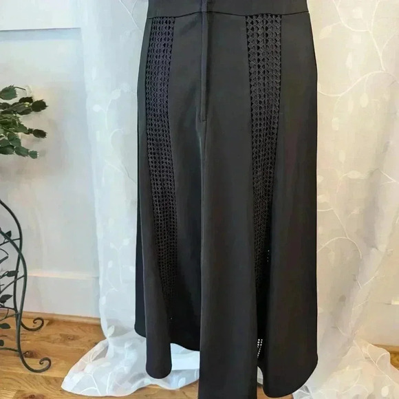 PS The Label Black Sleeveless Midi Dress with crochet detail, Size M - Picture 5 of 8